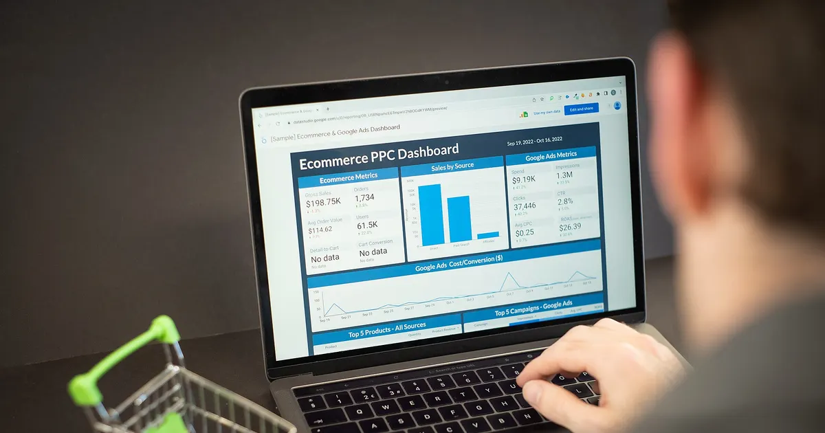 A partner portal dashboard open on a laptop